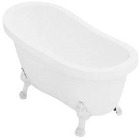 Wanna wolnostojąca retro z białymi nogami w kształcie lwich łap – 171 l – 145 x 74 x 77 cm – Biała – NISOS