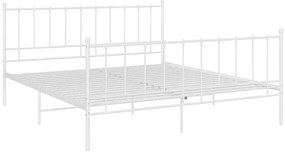 Białe metalowe łóżko z zagłówkiem 140x200 cm - Laxi