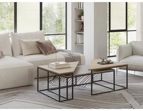 Stoliki z blatem w dekorze dębu zestaw 3 szt. 70x110 cm Titan – Marckeric