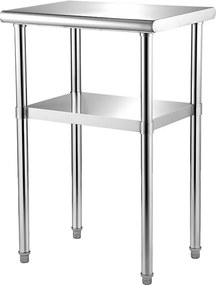 Stoł Roboczy ze Stali Nierdzewnej SucceBuy, 61 x 46 x 91 cm, Stoł Handlowy do Przygotowywania Jedzenia