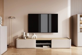 Szafka RTV Elivo 220 cm - kaszmir / dąb olejowany