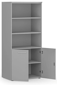 Szafa biurowa z drzwiami niskimi PRIMO GRAY, 800 x 500 x 1781 mm, szary