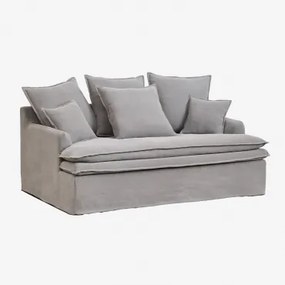 Sofa Z Lnu I Bawełny Lounge Grace Tkaniny Dark Grey - Sklum