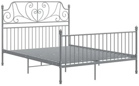 Szare metalowe łóżko w stylu loftowym 140x200 cm - Hadson