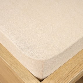 4Home prześcieradło frotte beżowy, 90 x 200 cm