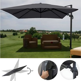 Obrotowy parasol wspornikowy MCW-A96 III,  antracyt bez podstawy, obrotowy