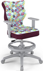 Obrotowe krzesło dla młodzieży Duo Grey rozmiar 6 (159-188 cm) wzory i podnóżek