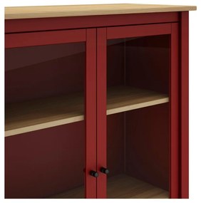 Czerwono-naturalna witryna z drewna sosnowego 90x110 cm Misti – Marckeric