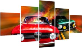 Obraz - Retro samochody wyścigowe (125x70 cm)
