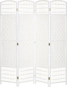 HOMCOM Parawan 4-częściowy 160 x 170 cm składany, przegroda z falistego włókna, przegroda do salonu | Aosom PL