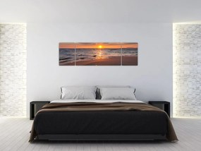 Obraz serca na piasku (170x50 cm)