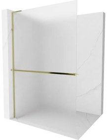 Mexen Kioto+ L ścianka prysznicowa z półką Walk-in 80 x 200 cm, szron, złota - 800-080-123-50-30