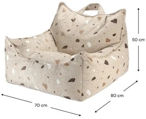 Jasnobrązowy dziecięcy worek do siedzenia z materiału bouclé/z tkaniny szenilowej Terrazzo Chair – Wigiwama