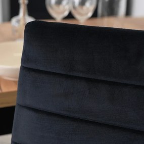 Zestaw Stół Rozkładany SKUBI 120-160 cm Dąb Craft/Czarny i 4 Krzesła NARIS Czarne