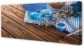 Zdjęcie na płótnie Jajka, Farba i Bazie na Deskach