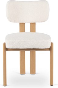 Krzesło Tapicerowane GRENADA Dąb/Kremowe Boucle Nowoczesne