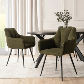 Krzesło Tapicerowane do Salonu NAWARA Zielone Nowoczesne