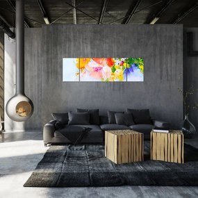 Obraz - Kwiaty, malarstwo (170x50 cm)