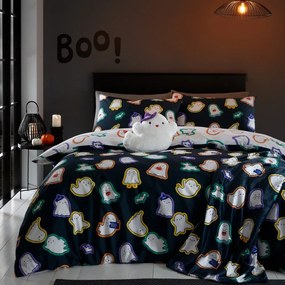 Czarny koc z motywem Halloween z mikropluszu 130x170 cm Halloween Ghosts – Catherine Lansfield