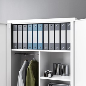 Szafa gospodarcza zamykana DAWID 900 x 1850 x 450 mm, biała