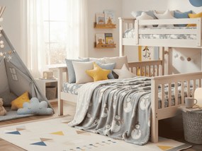 Świecący świąteczny mikropluszowy koc SNOW BUDDY, szary Rozmiar: 150 x 200 cm