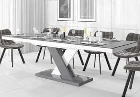Nowoczesny stół z szarym blatem na szaro-białej nodze Xenon Lux połysk