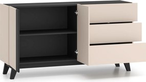 Komoda 160 cm Freshion 03, kaszmir / czarny