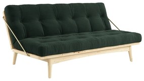 Sofa rozkładana ze sztruksową tapicerką Karup Design Folk Raw/Dark Green