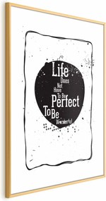 Plakat Life 21x30 cm z ramą złotą z marginesem ARTGEIST B