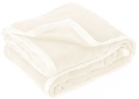 Kremowa narzuta na łóżko dwuosobowe z mikropluszu 220x240 cm Lamis – Tiseco Home Studio