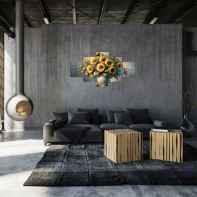 Obraz – Wazon ze słonecznikami (125x70 cm)