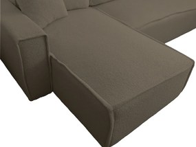 Rozkładana narożna sofa SMART BOUCLE 232x143 cm, szarobrązowa, uniwersalna