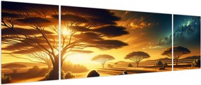 Obraz - Odpoczywające lwy (170x50 cm)