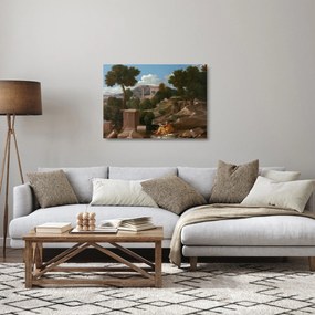 Obraz na szkle - Nicolas Poussin, Landscape with Saint John on Patmos, reprodukcje (70x50 cm)