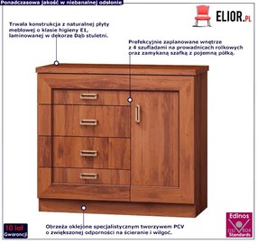Komoda 90x100 cm dąb stuletni - Lorines 23X