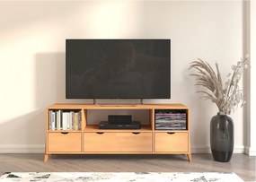 Drewniana szafka Rtv bukowa Gdynia na nóżkach/Naturalny