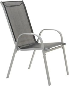 Zestaw 2x ogrodowe krzesło do układania w stos z wysokim oparciem