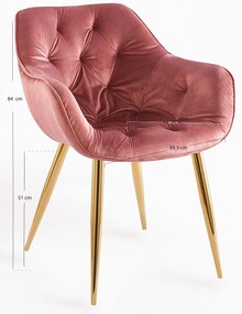 Krzeso Zandel w kolorze zotego aksamitu