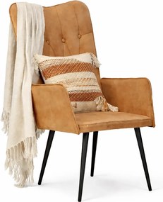 Brązowy fotel z wysokim oparciem N3-D43