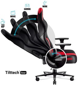 Materiałowy fotel gamingowy Diablo X-Player 2.0 Normal Size, karmazynowo-antracytowy