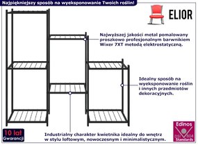 Metalowy stojak na kwiaty - Krombi 3X