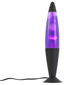 Lampa lawa fioletowa z białym woskiem z LED - Molten Lava Oswietlenie wewnetrzne