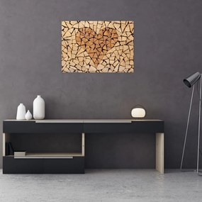 Obraz - Serce z drewna (70x50 cm)