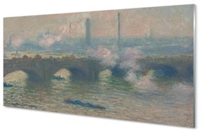 Obraz na szkle Most w Waterloo pochmurny dzień - Claude Monet