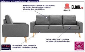 4-osobowy zestaw wypoczynkowy z fotelem, jasnoszary - Muria 4X