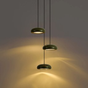 Retro Zielona Lampa Wisząca z Metalowymi Kloszami 6-punktowa - Macaron