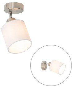 Nowoczesna lampa ścienna stalowa z białym kloszem regulowanym - Hetta Nowoczesny Oswietlenie wewnetrzne