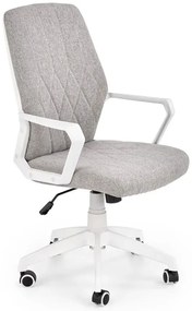 Minimalistyczny fotel biurowy materiałowy Rexor - popielaty + biały