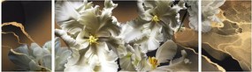 Obraz - Orchidea kwiaty na marmurowym tle (170x50 cm)