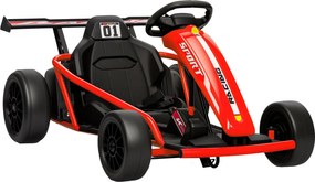 AIYAPLAY 24V Elektryczny gokart do jazdy i driftu, opony nylonowe, pas bezpieczeństwa, klakson, muzyka dla 8-12 lat Czerwony
